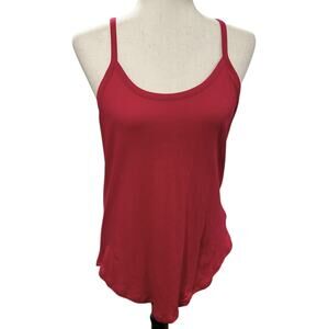 NEW NWT Chaser Strawberry Red Cotton Racer Back Tank Top Size M